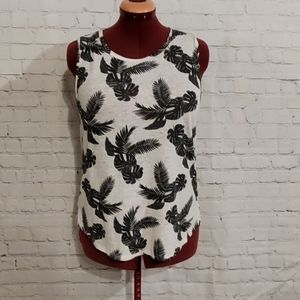 *Free add-on with purchase* Old Navy tropical white/black tank top